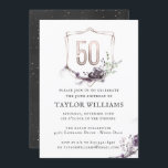 Royalets Lila | Blommigt Ornate Foil Ram Birthday Inbjudningar<br><div class="desc">En enkel men vacker vattenfärgsinbjudan. Den här Vintagen Inspired Birthday-inbjudan, i Lila Faux-folie av kol och Royal, är perfekten inbjudan som anger tonen för ett party av fantastisk! Lägg till anpassningsbarnas ordalydelse i den här designen genom att använda rutorna "Redigera den här designmallen" på objektets höger eller klicka på den...</div>