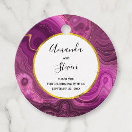 Royalets Lila och Guld Agate Abstrakt Tack Gåvor Etiketter