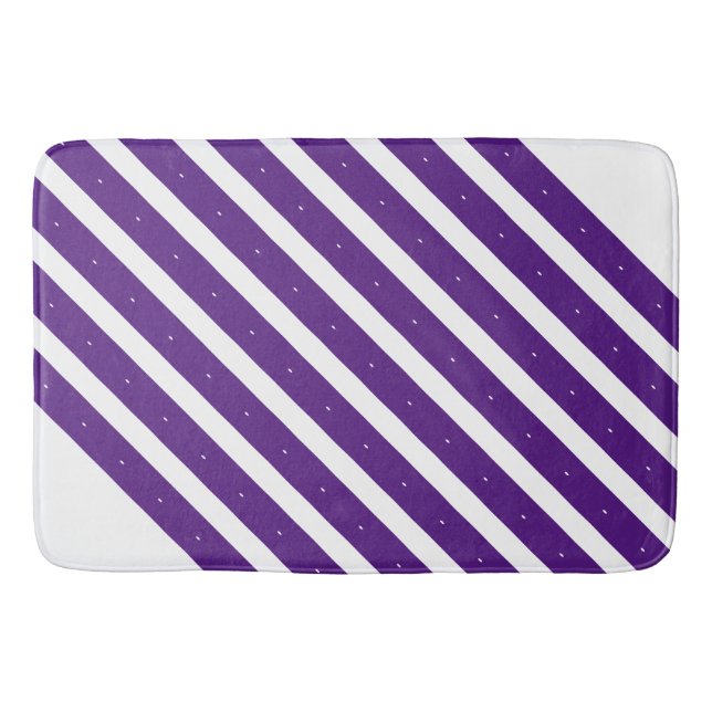 Royalets Lila och vita rand Badrumsmatta (Framsidan)