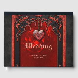 Royalets mörker, ett gotiskt hjärta och skalle. gästböcker