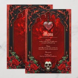 Royalets mörker, ett gotiskt hjärta och skalle. meny