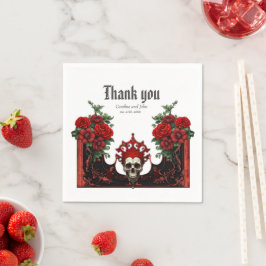 Royalets mörker, ett gotiskt hjärta och skalle. pappersservett