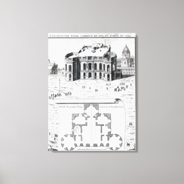Royalets observationscentrum i Paris, 1741 Canvastryck (Framsida)