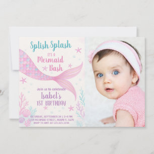 Royalets Sjöjungfru Princess Birthday bjudande Inbjudningar