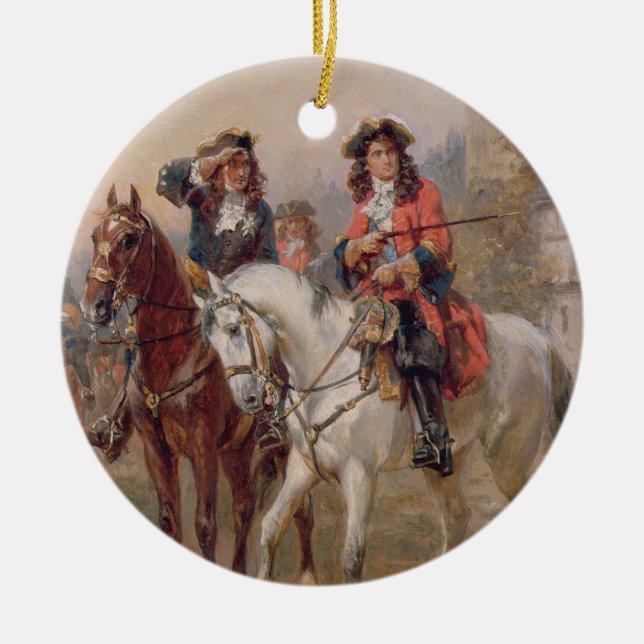 Royalists (olja på panel) (para av 124465), julgransprydnad keramik (Framsidan)