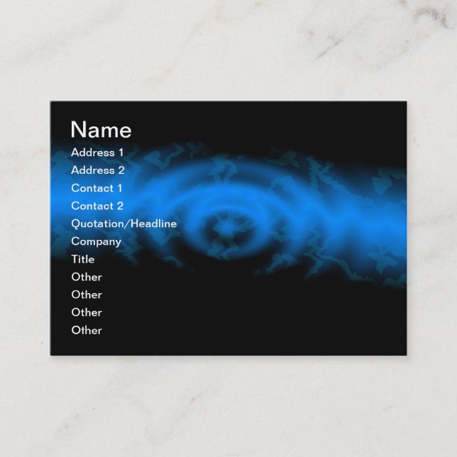 Royally Elegant Blue Business Card-mall Visitkort (Framsida)