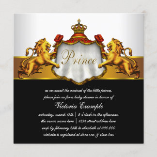 RoyalPrince Baby Shower Inbjudningar