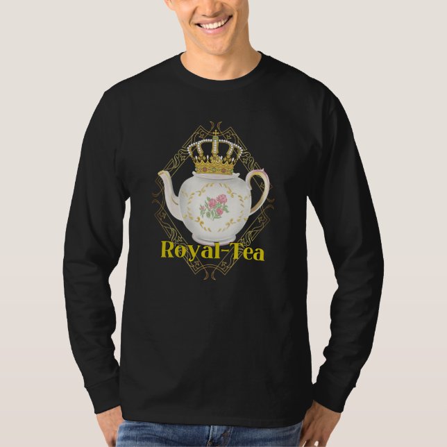 Royalty Crown Pun Tea  Tea Party T Shirt (Framsida)