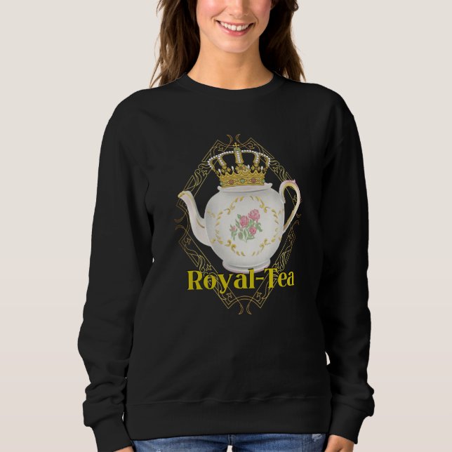 Royalty Crown Pun Tea  Tea Party T Shirt (Framsida)