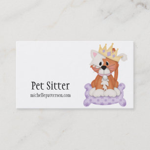 Royalty Kattunge Pet Sitter Affärskort Visitkort
