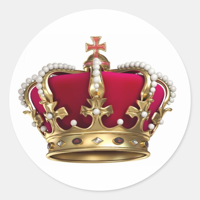 Royalty Krona Runt Klistermärke (Framsida)