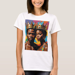 Royalty Kung och Queen Bold Colorful Art T-Shirt