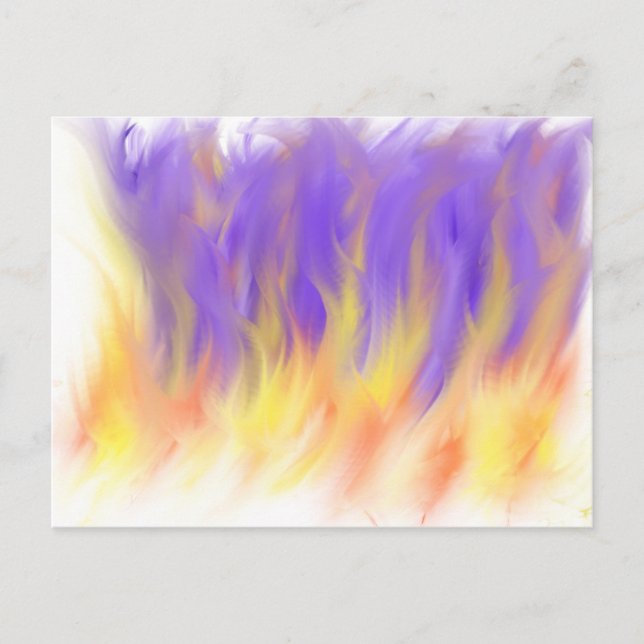 Royalty Lila Orange Flames Modern Christian Art Vykort (Framsida)