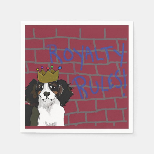 Royalty Regler - Kung Cavalier Cocktail Napkins Pappersservett (Framsidan)