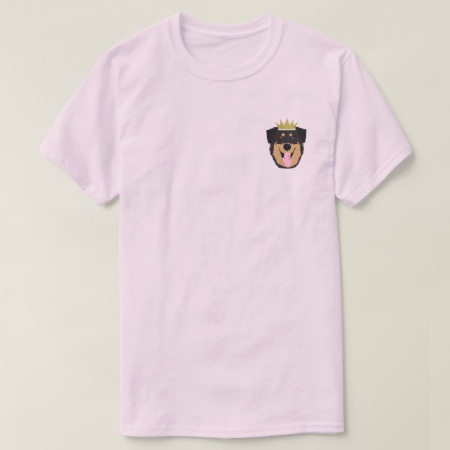 Royalty Rottweiler Hund T Shirt (Design framsida)