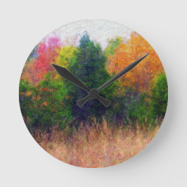 Royaltyfri landskapsmålning | Zazzle_Growshop Rund Klocka