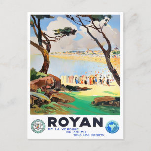 Royan Frankrike vintage resor Vykort