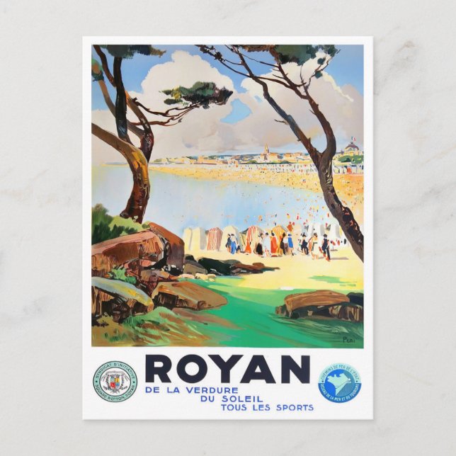 Royan Frankrike vintage resor Vykort (Framsida)