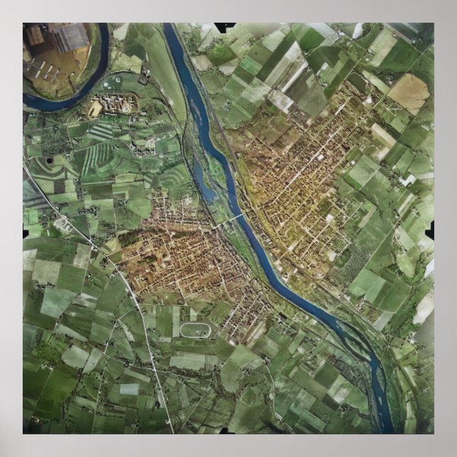 Royersford Vår City PA 1946 Aerial Karta Poster (Framsidan)