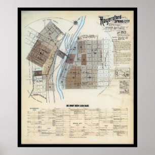 Royersford Vår City PA Karta 1921 Poster