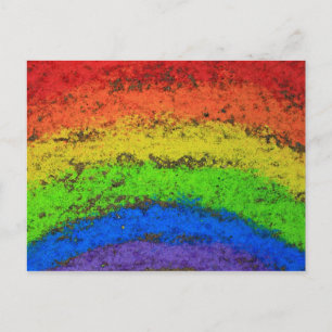 ROYGBIV Grunge Rainbow Sidewalk Chalk Vykort