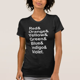 ROYGBIV Röd Orange Gul Grön Blå Indigo Violett Tee Shirt