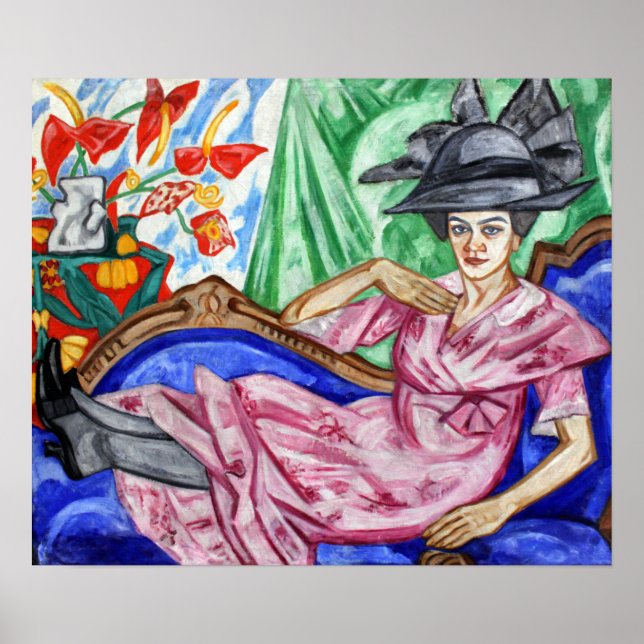 Rozanova - Porträtt av syster Anna 1912 Poster (Framsidan)