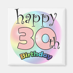 Roze Lycklig 30års födelsedag Magnet