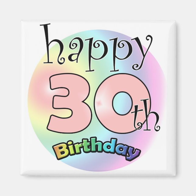 Roze Lycklig 30års födelsedag Magnet (Framsidan)