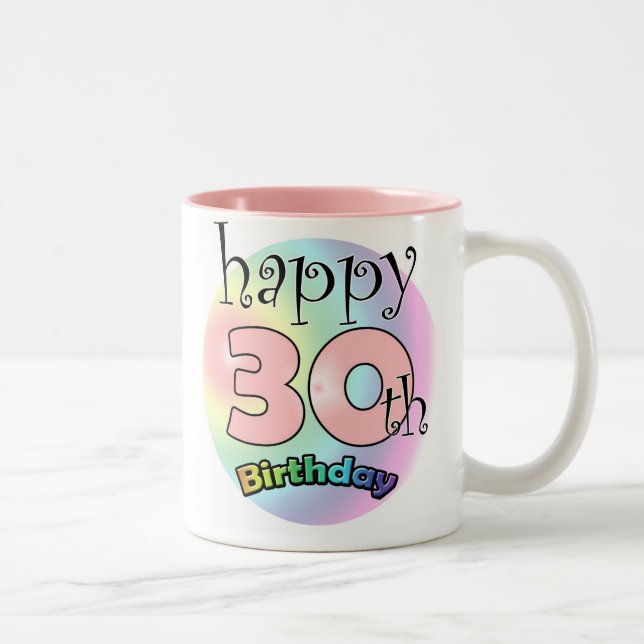 Roze Lycklig 30års födelsedag Två-Tonad Mugg (Höger)