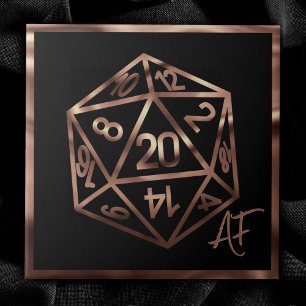 RPG Crit AF   Copper Fantasy Tabletop Gamer Dice Kakelplatta