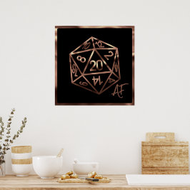 RPG Crit AF | Copper Fantasy Tabletop Gamer Dice Poster