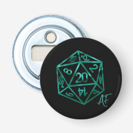 RPG Crit AF | Emerald Fantasy Tabletop Gamer Dice Flasköppnare