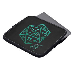 RPG Crit AF   Emerald Fantasy Tabletop Gamer Dice Laptop Fodral