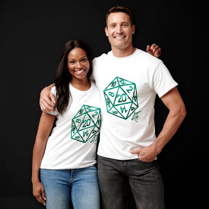 RPG Crit AF Emerald Fantasy Tabletop Gamer Dice T Shirt