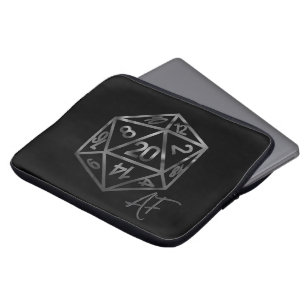 RPG Crit AF   Fantasy Tabletop Retro Gamer Dice Laptop Fodral