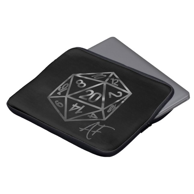 RPG Crit AF | Fantasy Tabletop Retro Gamer Dice Laptop Fodral (Framsida topp)