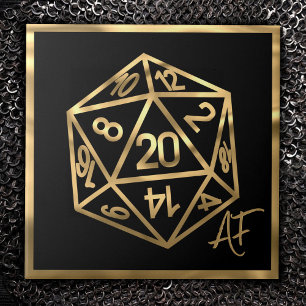 RPG Crit AF   Guld Fantasy Tabletop PnP Gamer Dice Kakelplatta