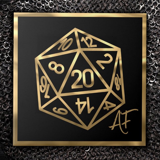 RPG Crit AF | Guld Fantasy Tabletop PnP Gamer Dice Kakelplatta (Skapare uppladdad)