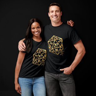 RPG Crit AF   Guld Fantasy Tabletop PnP Gamer Dice T Shirt