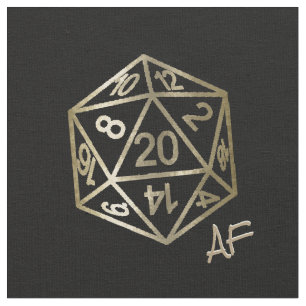 RPG Crit AF   Guld Fantasy Tabletop PnP Gamer Dice Tyg
