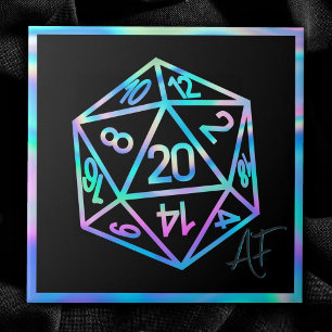 RPG Crit AF   Holo Fantasy Tabletop PnP Gamer Dice Kakelplatta