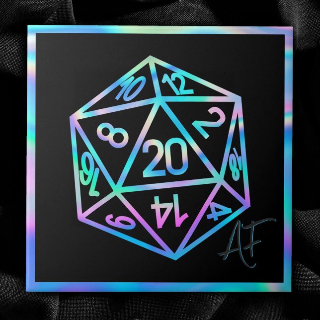 RPG Crit AF | Holo Fantasy Tabletop PnP Gamer Dice Kakelplatta (Skapare uppladdad)