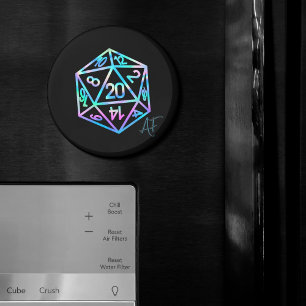 RPG Crit AF   Holo Fantasy Tabletop PnP Gamer Dice Magnet