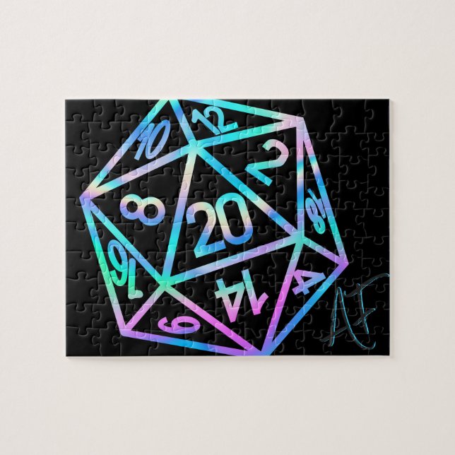 RPG Crit AF | Holo Fantasy Tabletop PnP Gamer Dice Pussel (Horisontell)