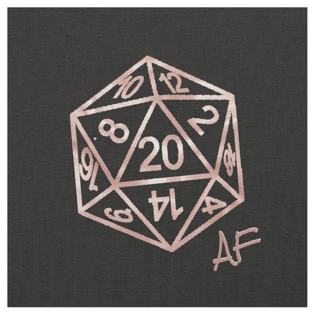 RPG Crit AF | Mauve Fantasy Tabletop Gamer Dice Tyg (Närbild)
