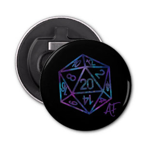 RPG Crit AF   Nebula Fantasy Tabletop Gamer Dice Flasköppnare
