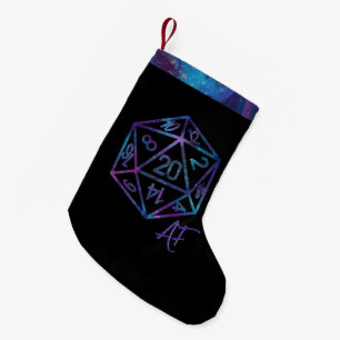 RPG Crit AF Nebula Fantasy Tabletop Gamer Dice Liten Julstrumpa