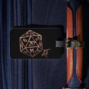 RPG Crit AF   Rosegold Tabletop Roleplayer Dice Bagagebricka
