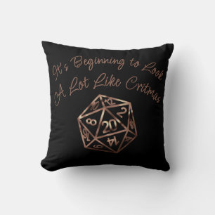 RPG Critmas   Copper Fantasy Tabletop Gamer Dice Kudde